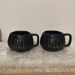Rae Dunn Pumpkin Mugs - Black Ceramic Mugs